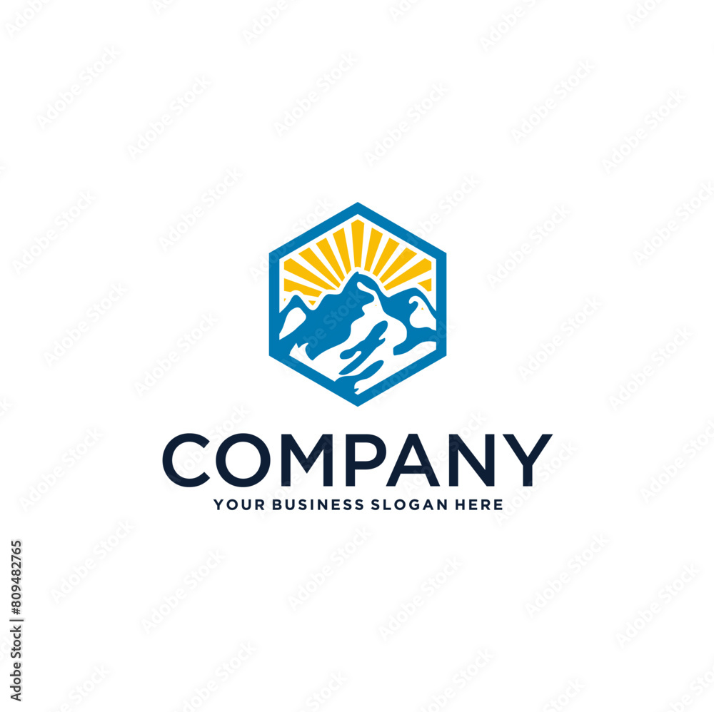 mountains logo design and landscape