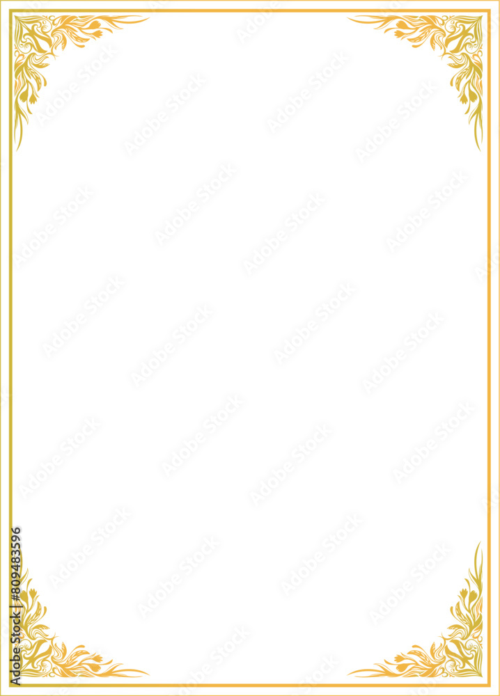 Obraz premium 四角形の高級・カリグラフィー装飾イラスト