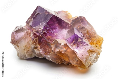 Ametrine Crystal: Stunning Natural Quartz from Anahi Mine, Bolivia - Isolated on White Background photo