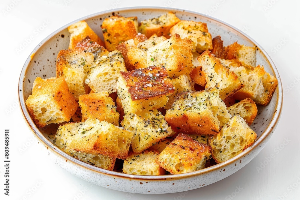 Savory Air Fryer Croutons: Aromatic Seasoning Blend on Bread Cubes Savory Air Fryer Croutons: Aromatic Seasoning Blend on Bread Cubes
