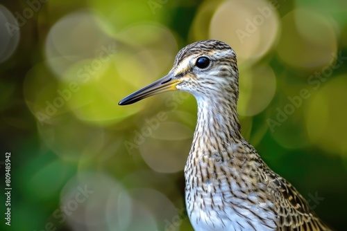 Close-up of Upland Sandpiper - A Bird Watching the Nature Outdoors with Blurred Background