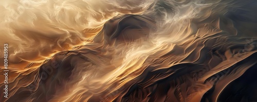 The mesmerizing swirls of desert sand dunes shaped by the wind photo