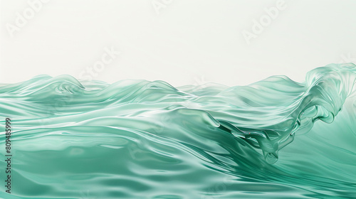 A calming wave of seafoam green designed with a soft gradient  a transparent glossy finish that mimics the ocean's gentle ebb  flow captured in photo