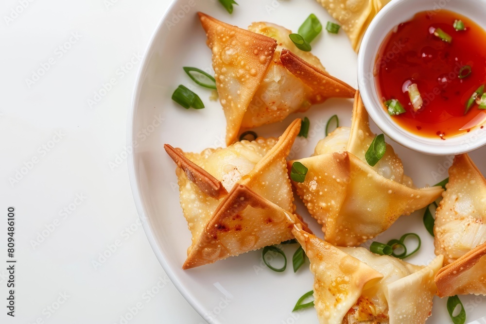 Artfully Arranged Air Fryer Crab Rangoon with Creamy Filling Artfully Arranged Air Fryer Crab Rangoon with Creamy Filling