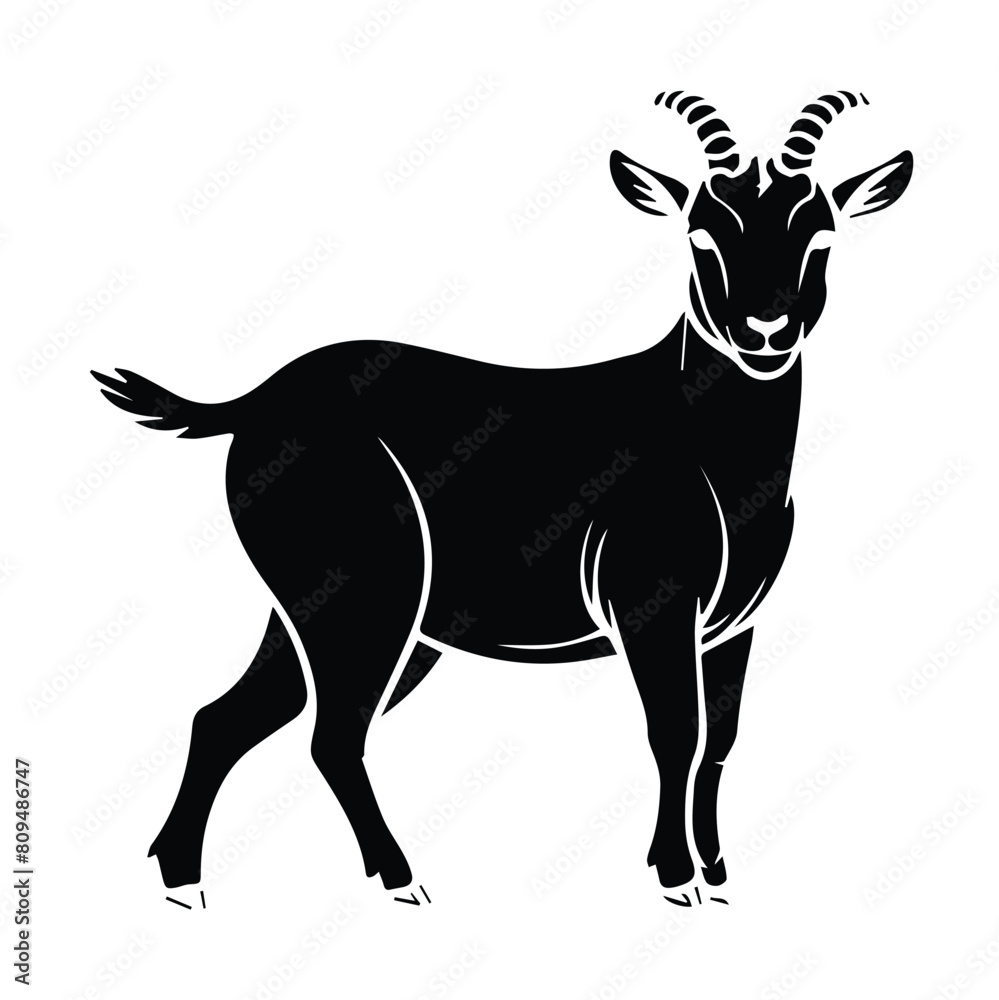 goat Vector silhouette design logo 
