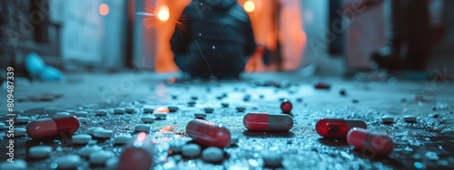 A blurred image of a person discarding drug paraphernalia, symbolizing the first step towards getting help. photo