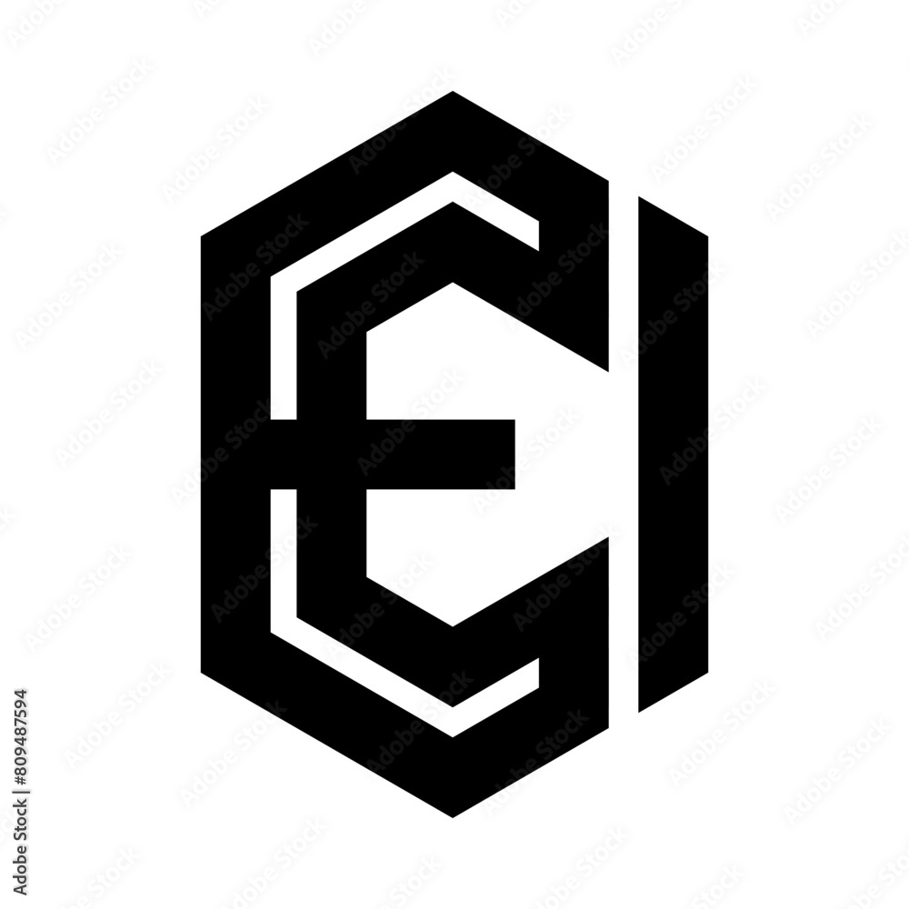 Obraz premium E monogram creative letter logo design