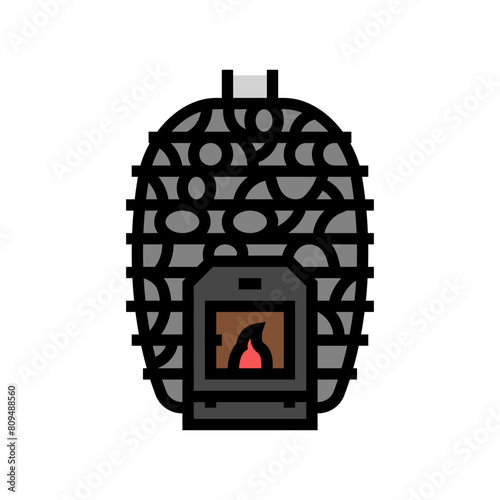 stove sauna color icon vector. stove sauna sign. isolated symbol illustration