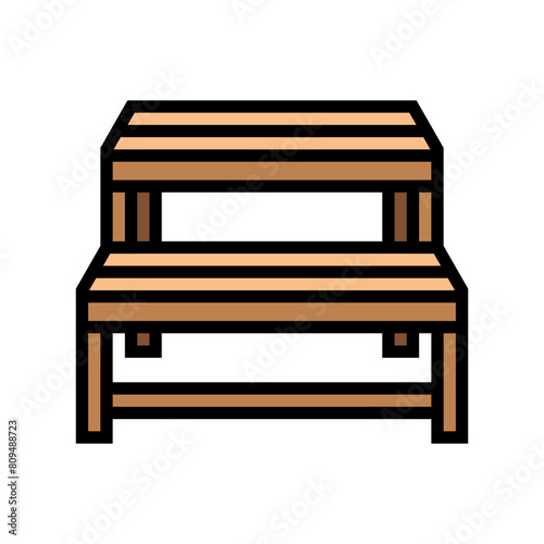 bench sauna color icon vector. bench sauna sign. isolated symbol illustration