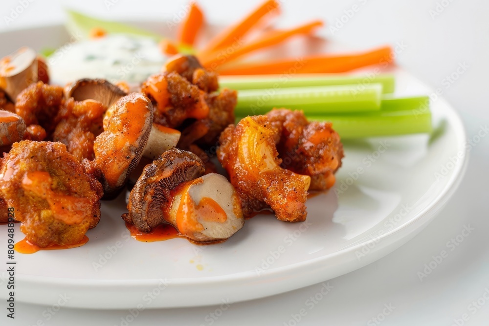 Flavorful Air-Fried Buffalo Mushroom Wings