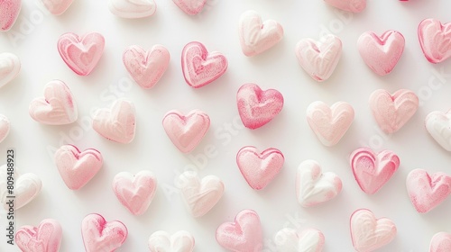Lovely pastel pink heart pattern on white background for Valentine s Day designs