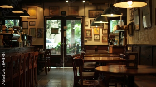 The empty cafe exudes a sense of quiet solitude, its ambience a stark contrast to the lively atmosphere that once filled its walls with music and conversation.