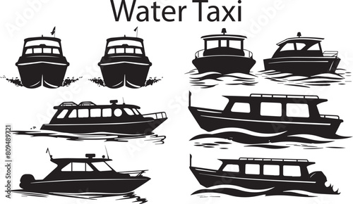 Water Taxi Silhouette Vector Design 