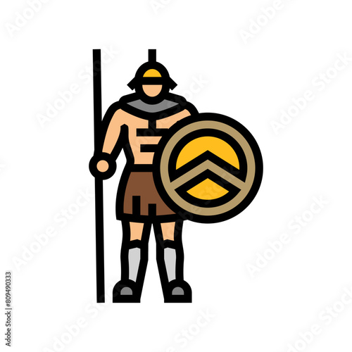 warrior soldier roman greek color icon vector. warrior soldier roman greek sign. isolated symbol illustration