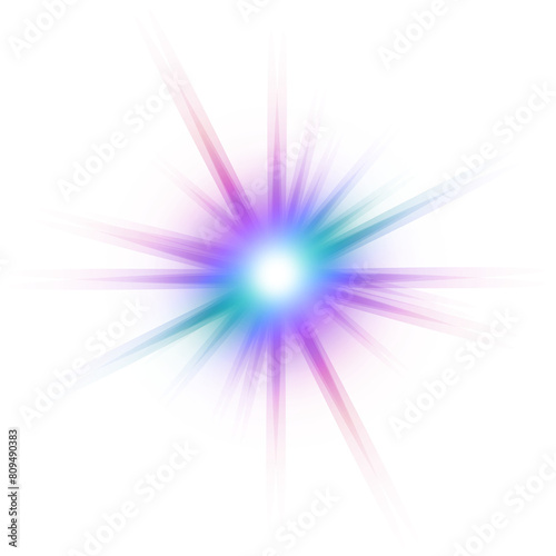 Purple Starburst PNG with transparent background, shining star, colourful lens flare