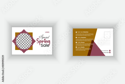 Creative post card design, modern  post card vector design.