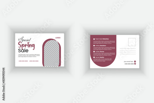Creative post card design, modern  post card vector design.