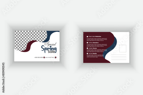 Creative post card design, modern  post card vector design.