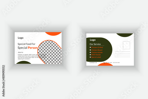 Creative post card design, modern  post card vector design.