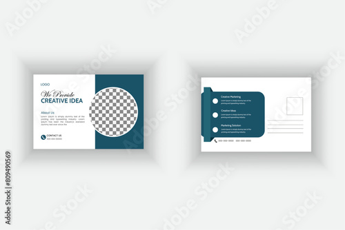 Creative post card design, modern  post card vector design.