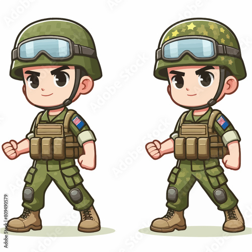 Vector Art Style of Cartoon Soldier