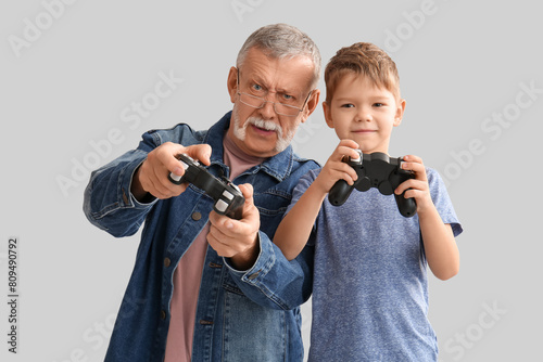 Grandfather with his happy ...