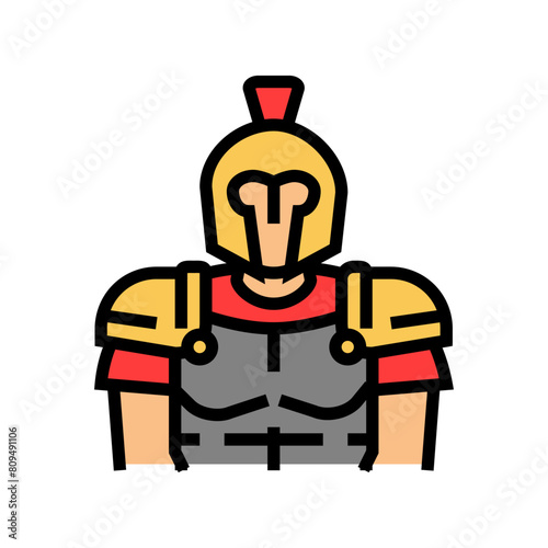 gladiator soldier roman greek color icon vector. gladiator soldier roman greek sign. isolated symbol illustration