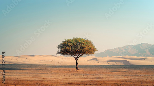 Single tree in the desert.