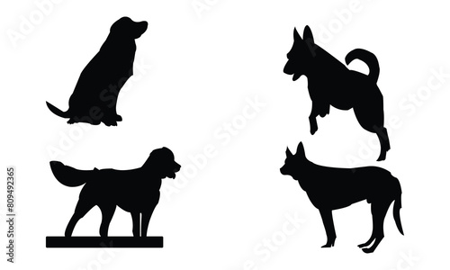 Dog Vector And Silhouette Design Collection. 