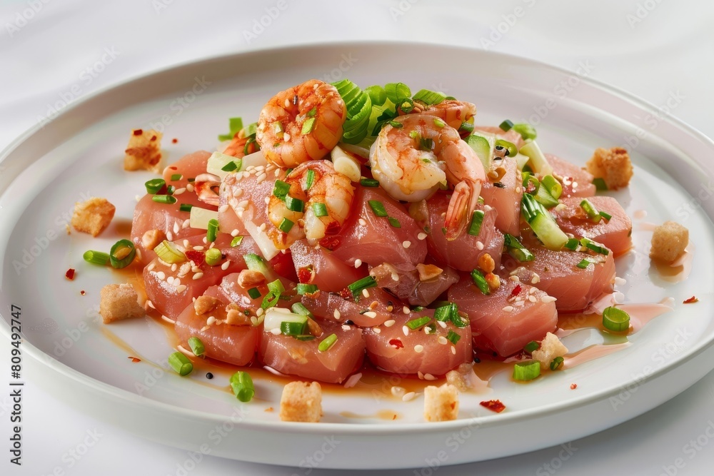 Ahi Tuna and Shrimp Poke - A Fusion of Tastes and Textures Ahi Tuna and Shrimp Poke - A Fusion of Tastes and Textures