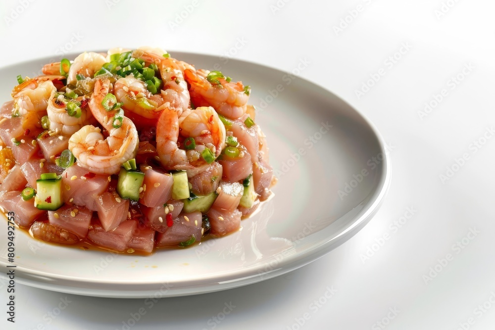 Ahi Tuna and Shrimp Poke with Rock Shrimp and Cucumber Ahi Tuna and Shrimp Poke with Rock Shrimp and Cucumber