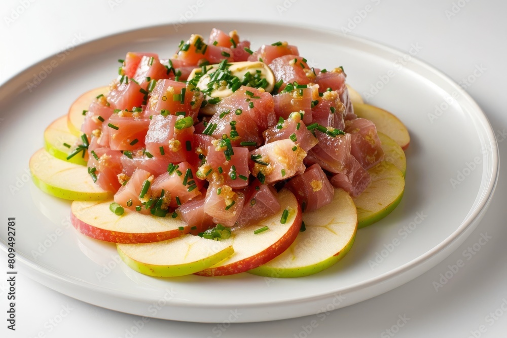 Ahi Tuna Tartare with Herbed Brown Butter and Crunchy Apples Ahi Tuna Tartare with Herbed Brown Butter and Crunchy Apples