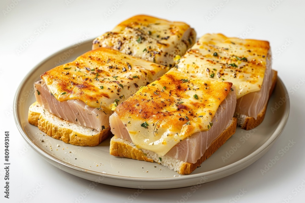 Ahi Tuna Melt with Aromatic Seasonings and Swiss Cheese