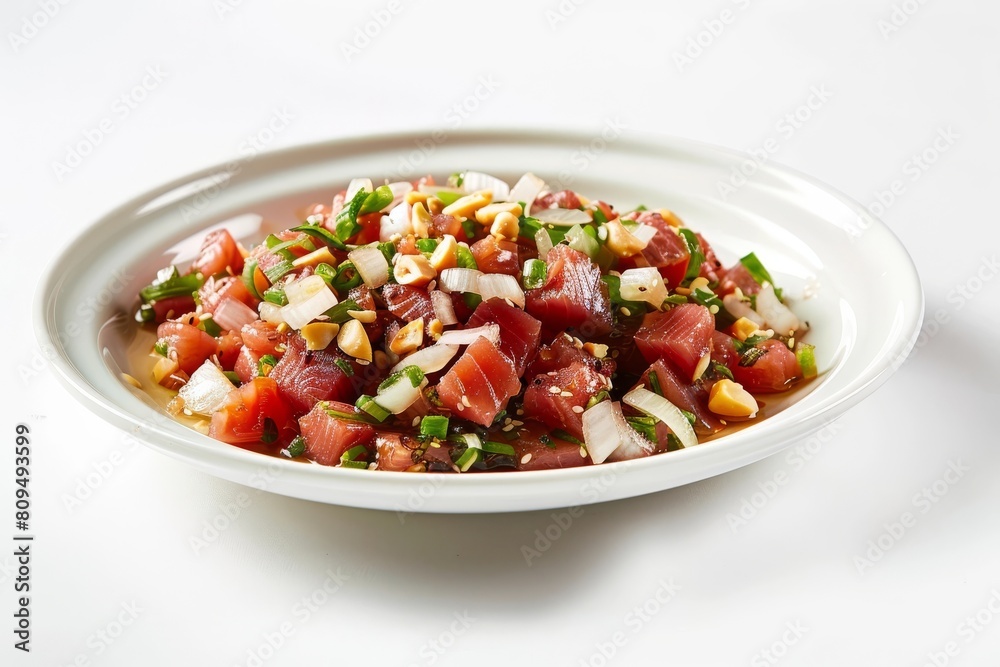 Colorful Ahi Poke with Ogo Seaweed and Chives Colorful Ahi Poke with Ogo Seaweed and Chives