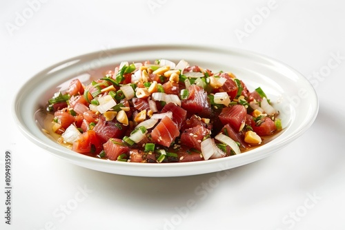 Colorful Ahi Poke with Ogo Seaweed and Chives