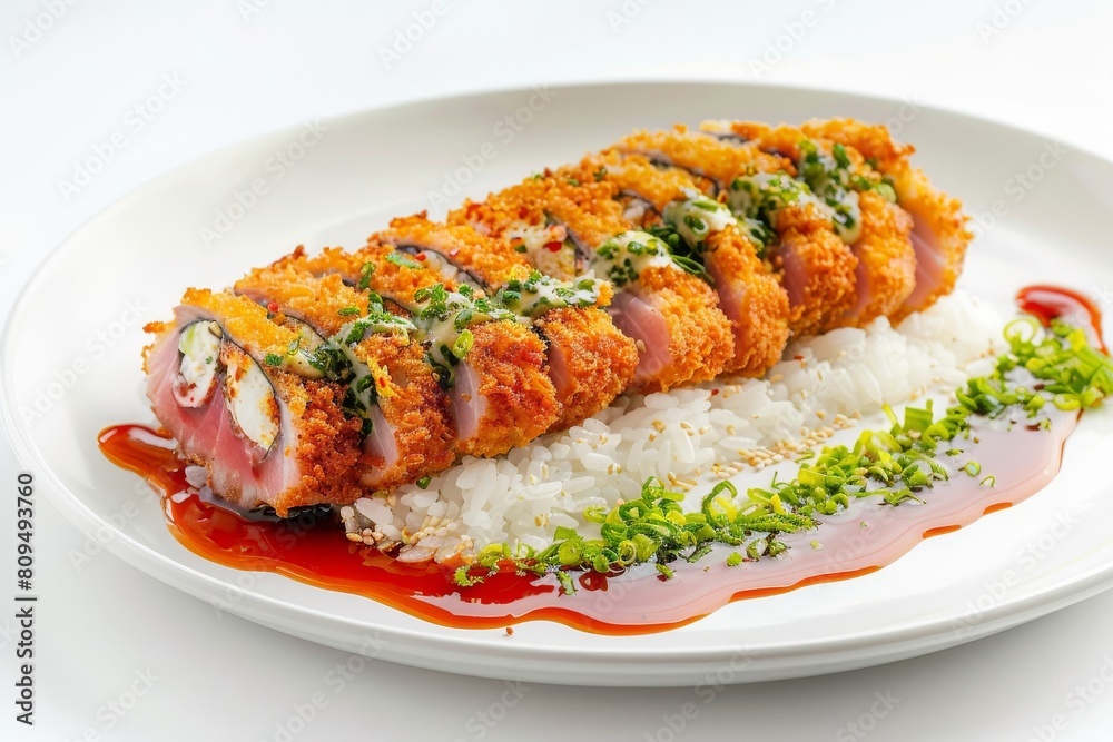 Golden-Brown Ahi Katsu with Jasmine Rice and Panko Breadcrumbs Golden-Brown Ahi Katsu with Jasmine Rice and Panko Breadcrumbs