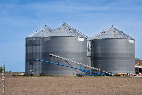 Grain Silos in Farmland
