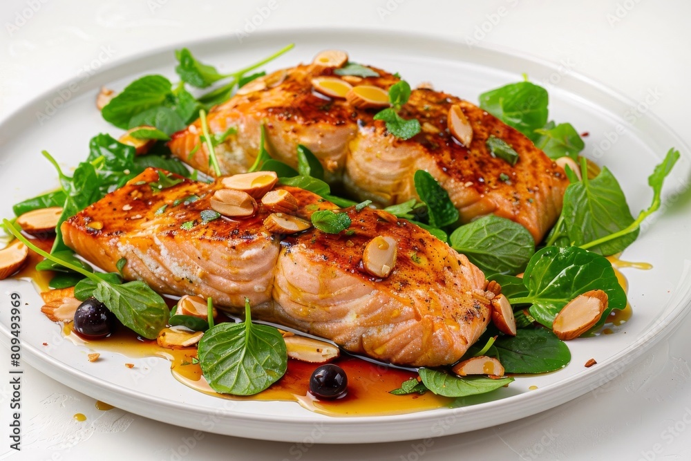 Tangy Glazed Salmon with Almonds Tangy Glazed Salmon with Almonds