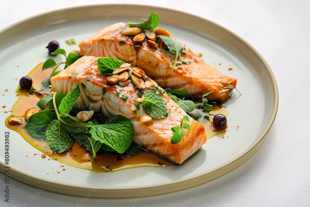 Agrodolce Salmon with Toasted Almonds and Currants