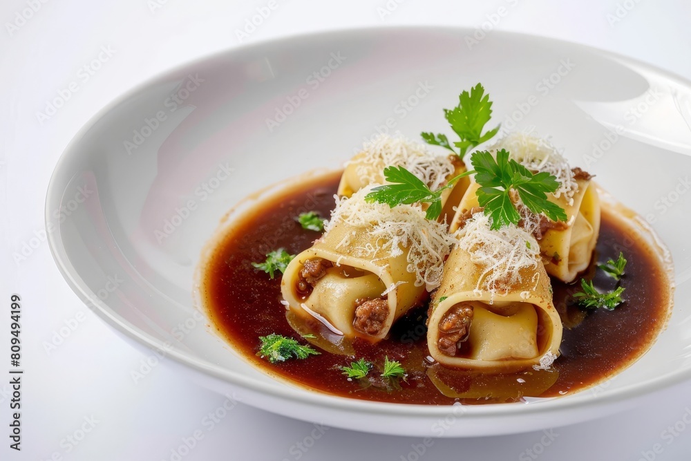 Agnolotti Bolognese: A Velvety Embrace of Rich Burgundy Sauce Agnolotti Bolognese: A Velvety Embrace of Rich Burgundy Sauce