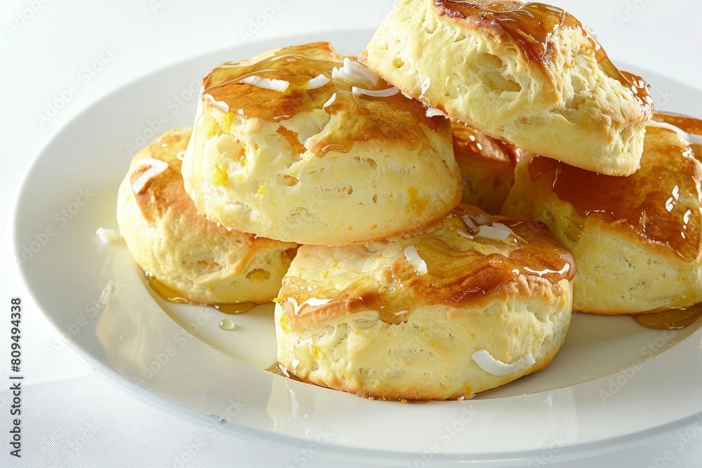 Homemade Orange Coconut Scones with Honey Drizzle Homemade Orange Coconut Scones with Honey Drizzle