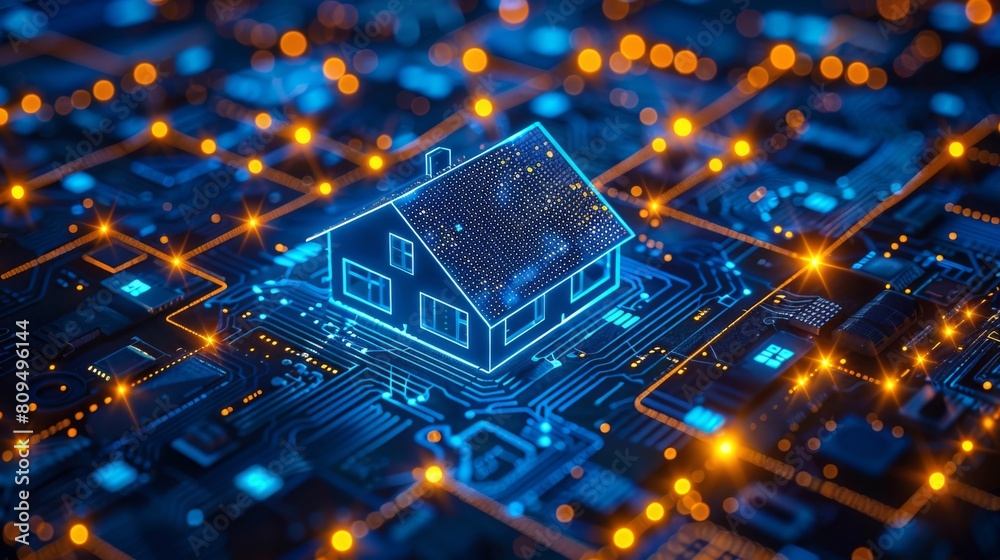 Obraz premium IoT Home Office Setup: IoT solutions for remote workers