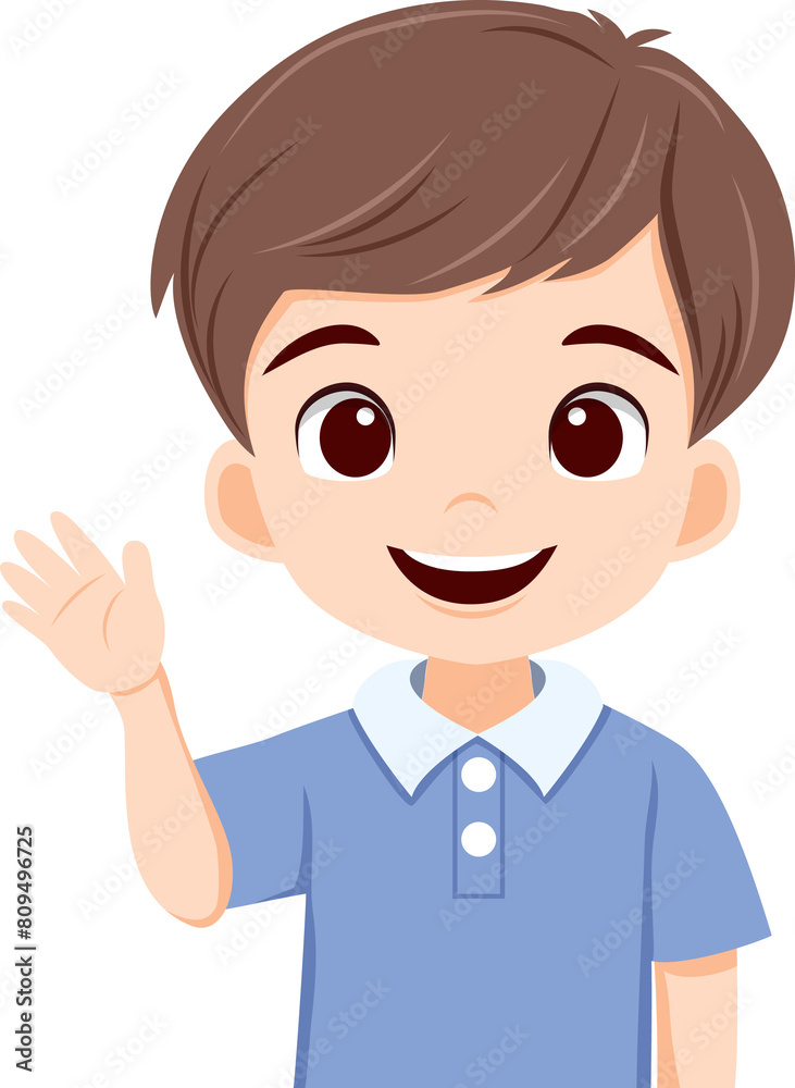 Boy showing hand up gesture