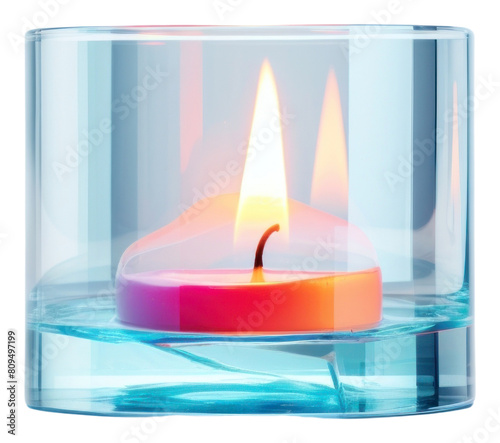 PNG Fireflame candle glass illuminated. photo