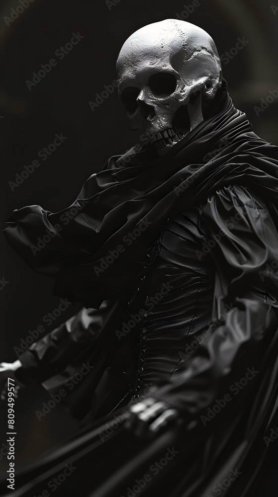 Hooded Reaper Wielding Ethereal Powers in Cinematic Style Hooded Reaper Wielding Ethereal Powers in Cinematic Style
