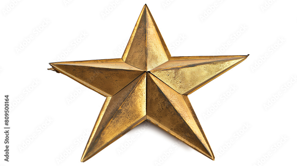 Golden Star isolated on a transparent background