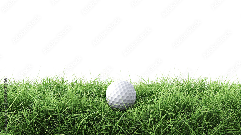 Golf ball on green grass isolated on a transparent background Golf ball on green grass isolated on a transparent background