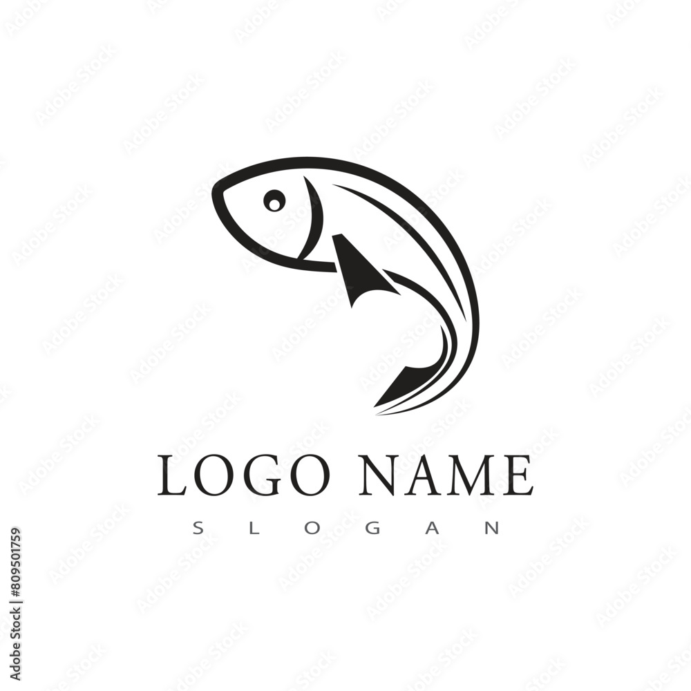Obraz premium Fish logo vector template element symbol