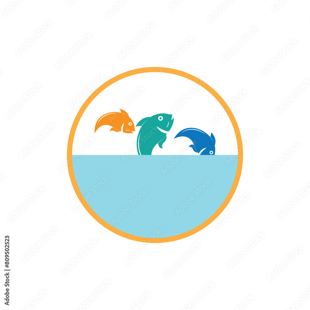 Naklejka premium Fish logo vector template element symbol