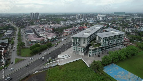 Kuching, Malaysia - May 9 2024: Aerial View of Galacity, Emporium and Saradise Commercial Centres photo